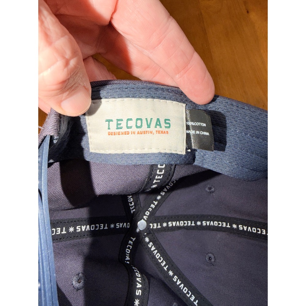 Tecovas Mens Genuine Western Snapback Hat Navy Blue Cotton Cowboy Patch Cap - Picture 7 of 7